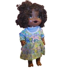 Baby Alive doll African American black hair with diapers